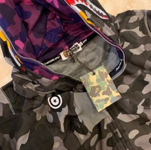 Gray double hood Bape hoodie